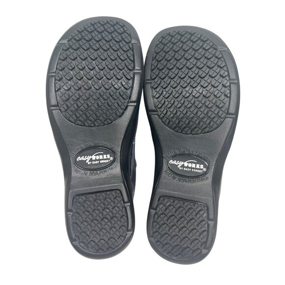 Easy Works By Easy Street Slip-Resistant "Be Kind" Clogs Shoes Navy & Pink 6W - Picture 7 of 14